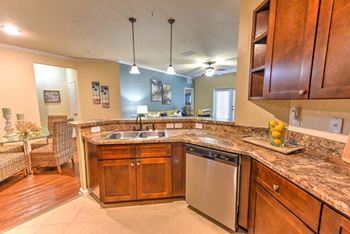 A kitchen with a sink and a dishwasher